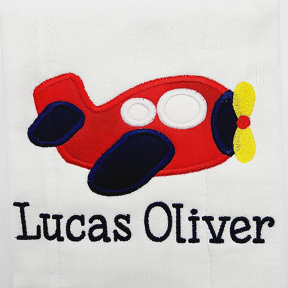 Airplane Burp Cloth Personalized