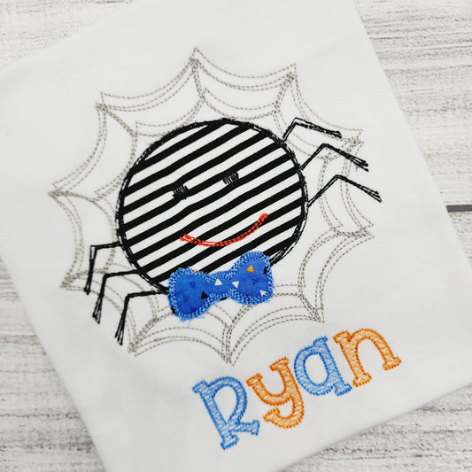 Spider with Bowtie Halloween Shirt for Boys