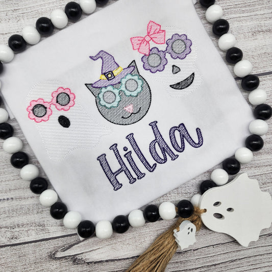 Spooky Groovy Personalized Halloween Shirt for Girls