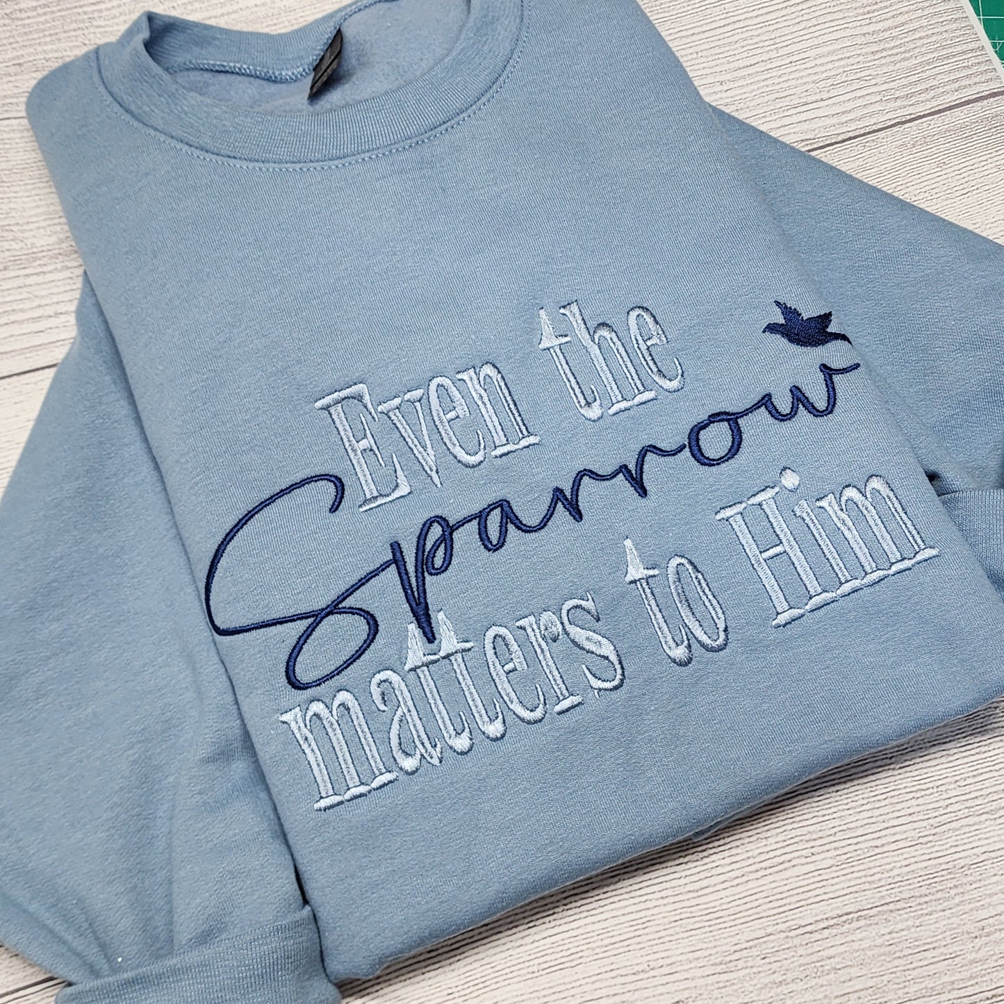 Even the Sparrow Matters to Him Embroidered Sweatshirt, Modest Sweatshirt