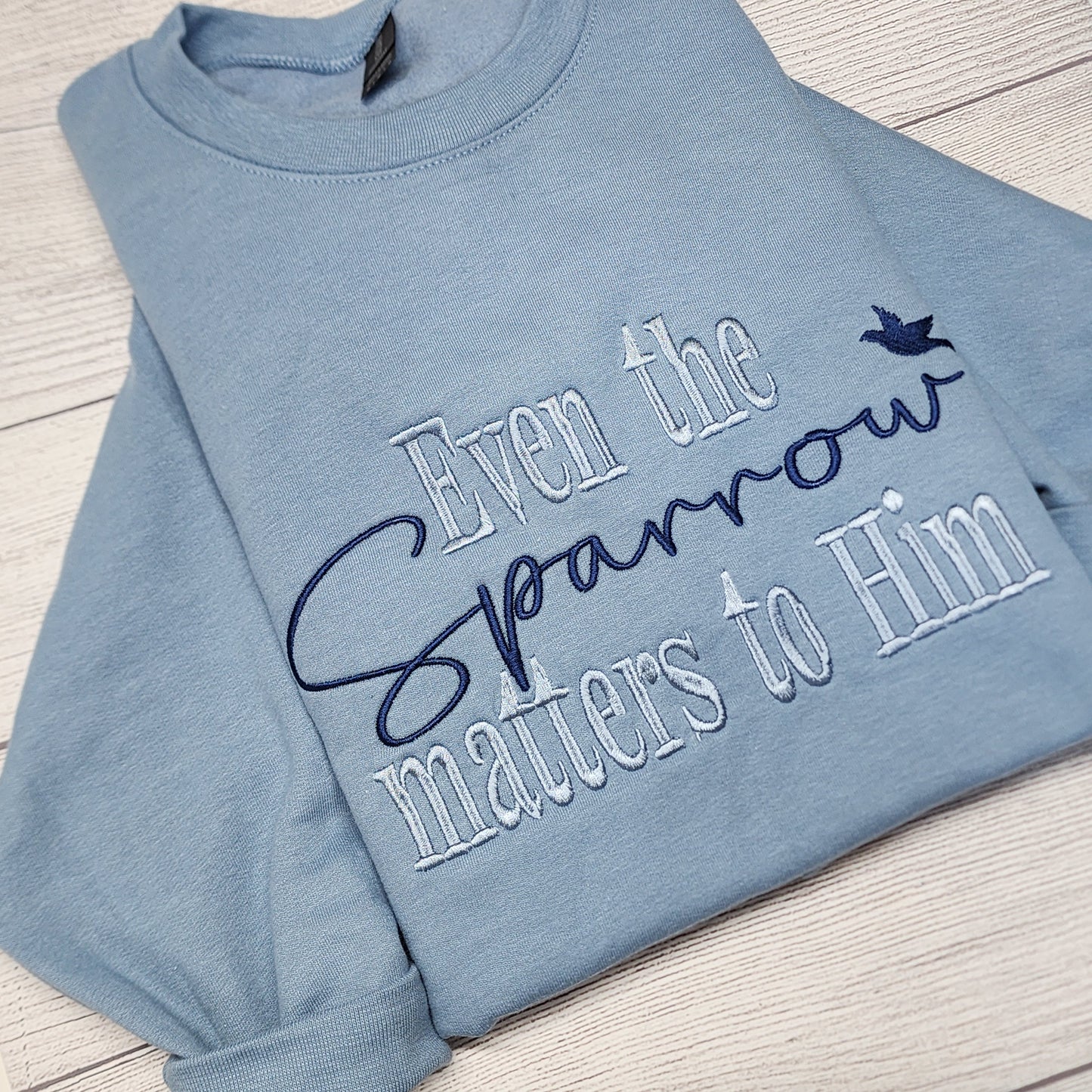 Even the Sparrow Matters to Him Embroidered Sweatshirt, Modest Sweatshirt