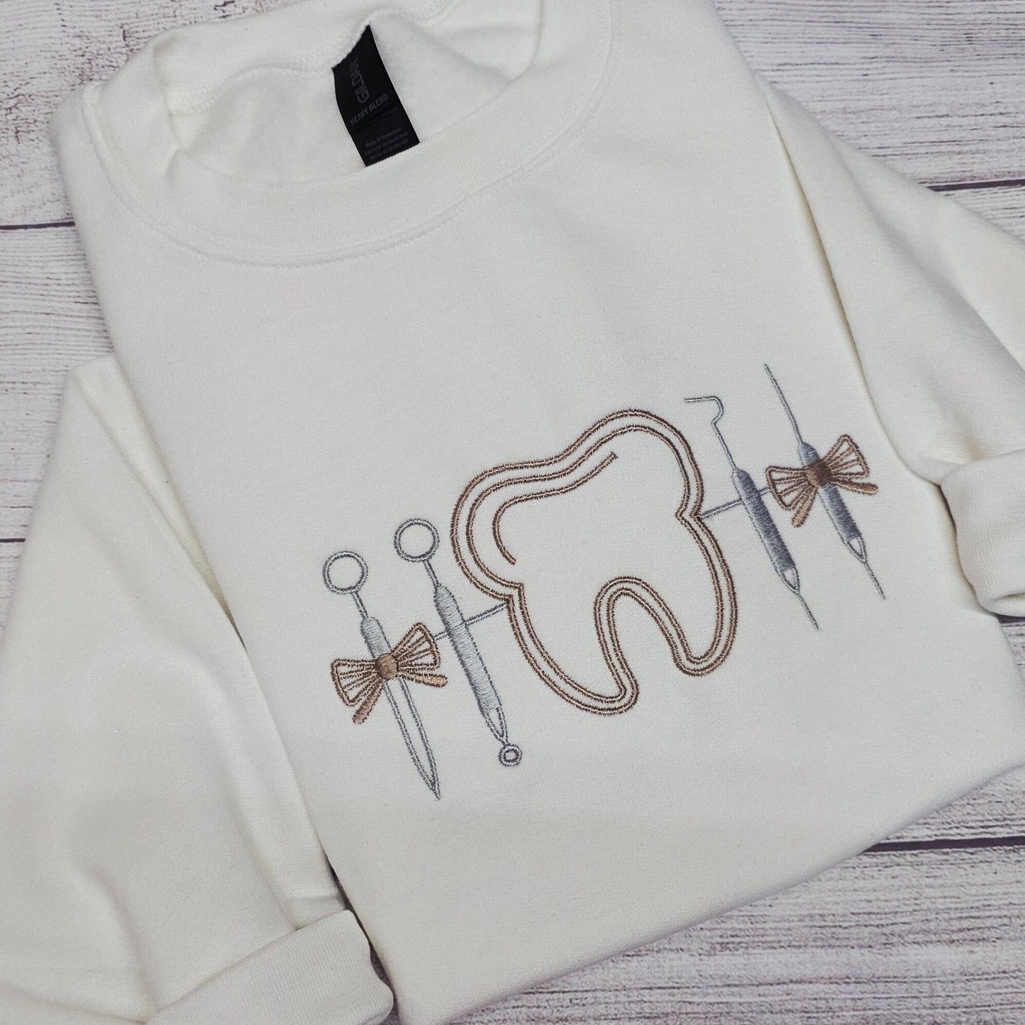Dentist Embroidered Sweatshirt, Dental Icons Sweatshirt