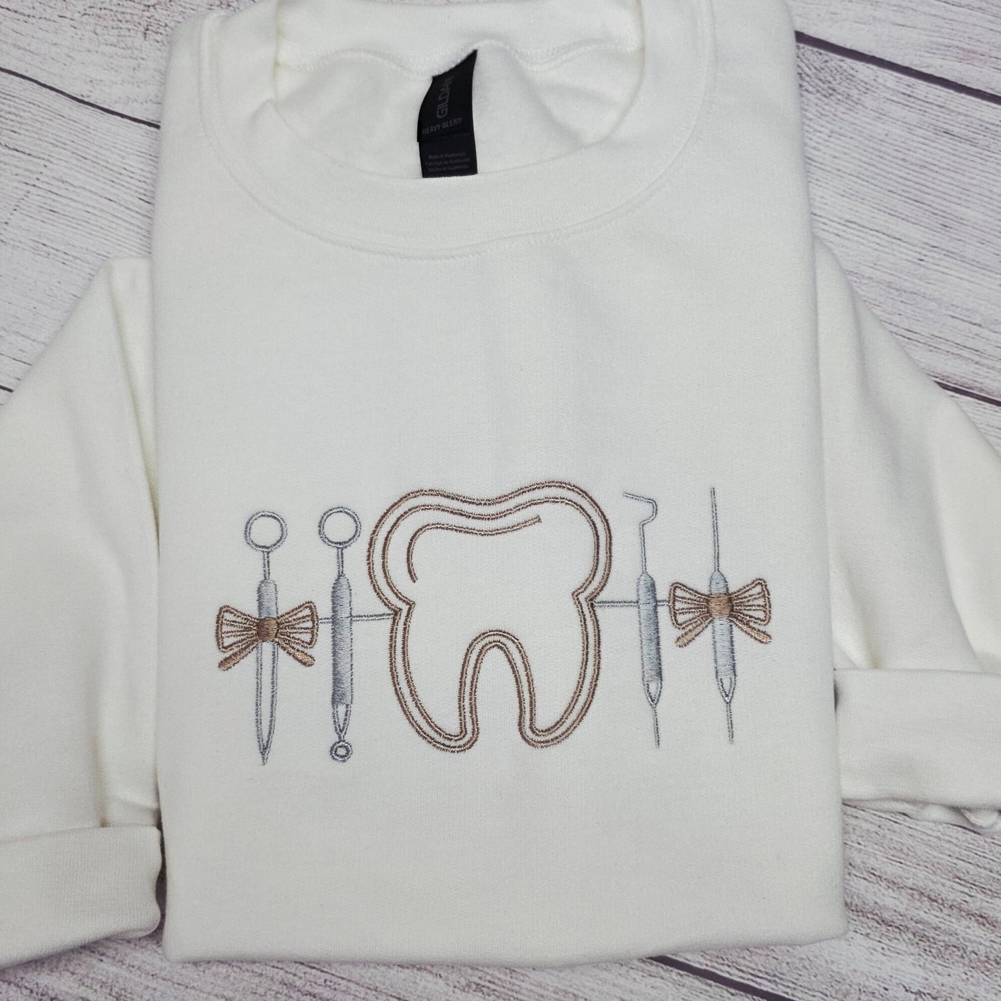 Dentist Embroidered Sweatshirt, Dental Icons Sweatshirt