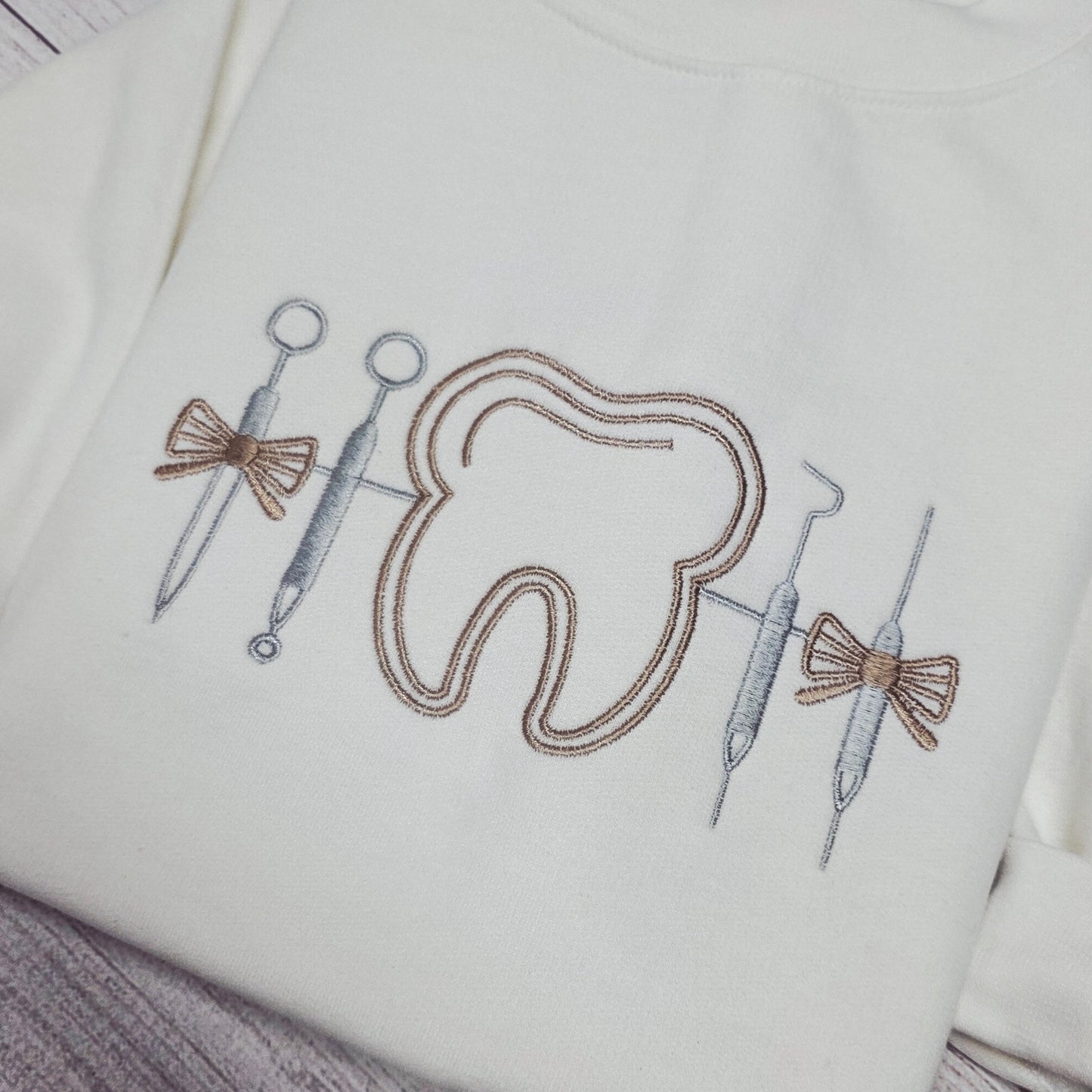 Dentist Embroidered Sweatshirt, Dental Icons Sweatshirt