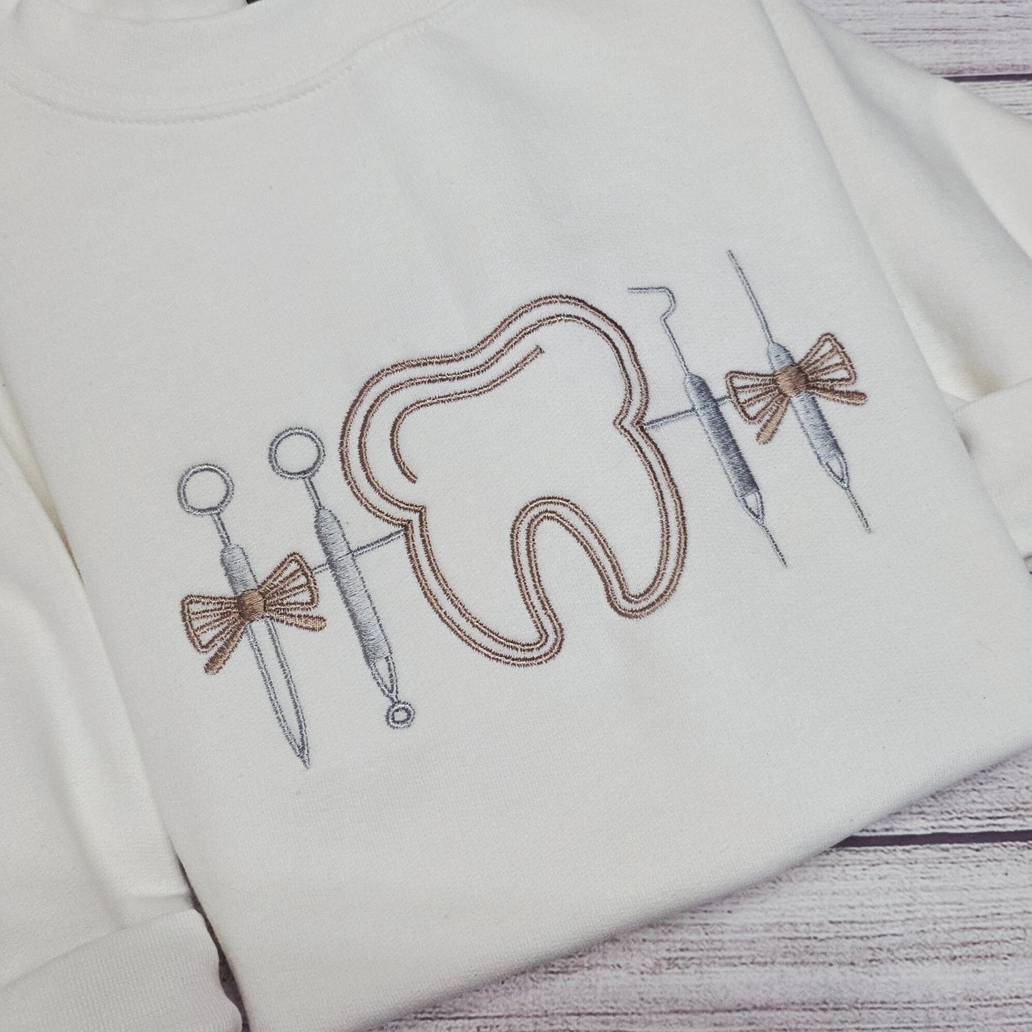 Dentist Embroidered Sweatshirt, Dental Icons Sweatshirt