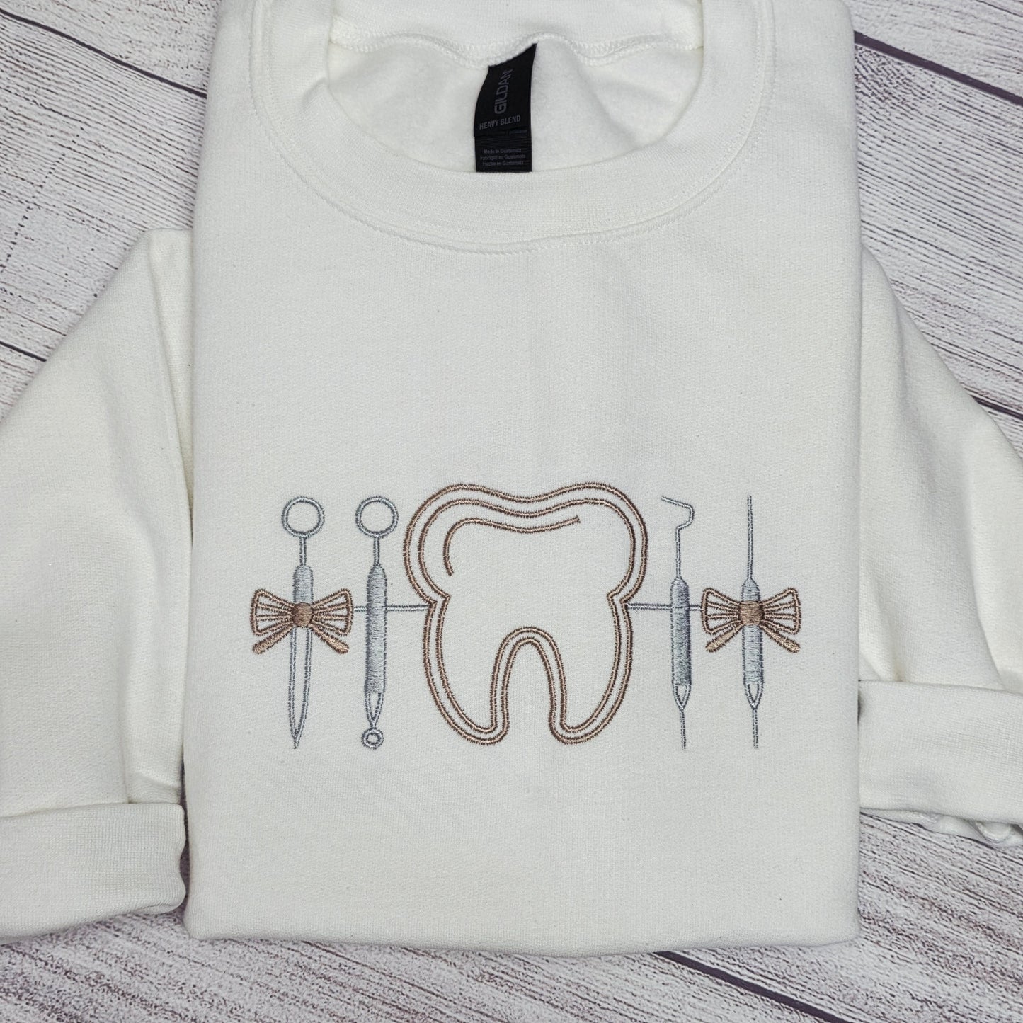 Dentist Embroidered Sweatshirt, Dental Icons Sweatshirt