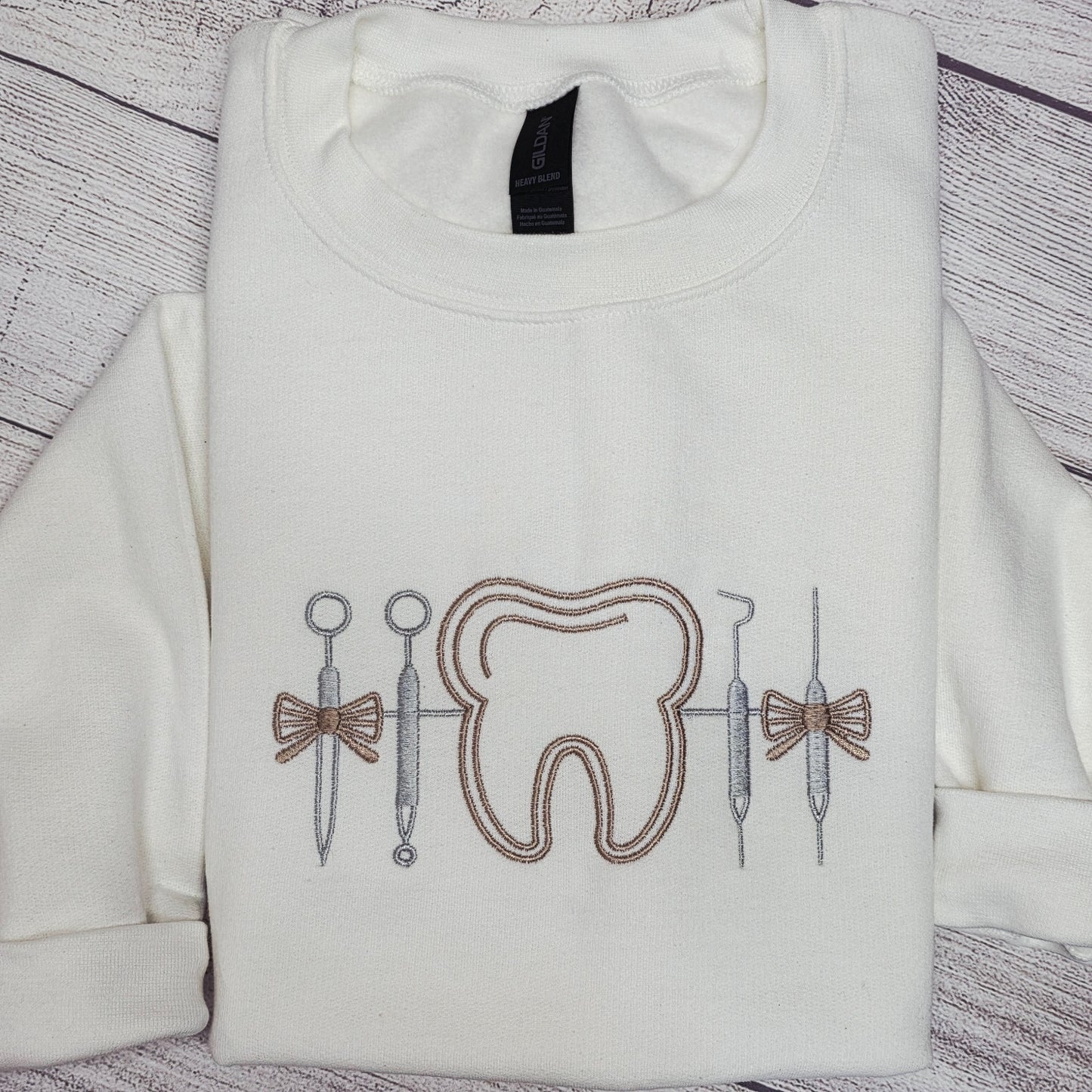 Dentist Embroidered Sweatshirt, Dental Icons Sweatshirt