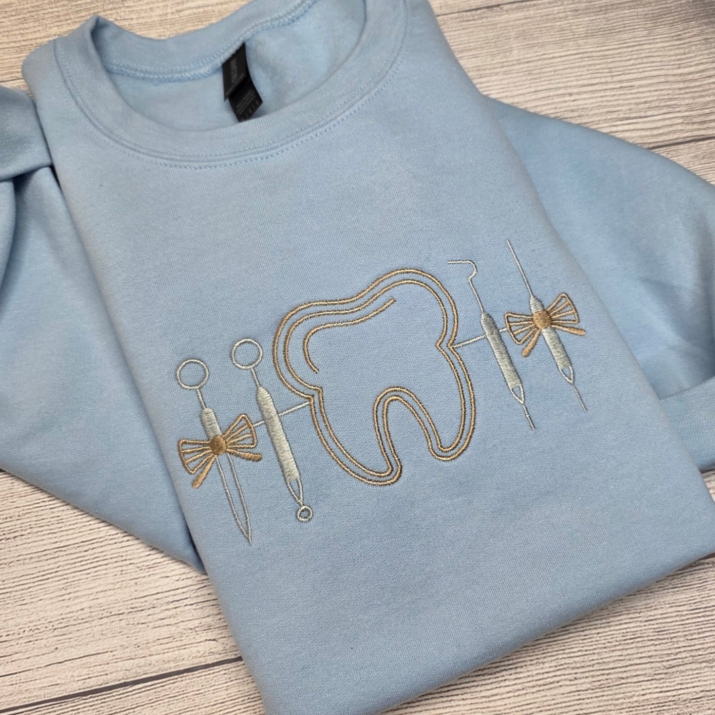 Dentist Embroidered Sweatshirt, Dental Icons Sweatshirt