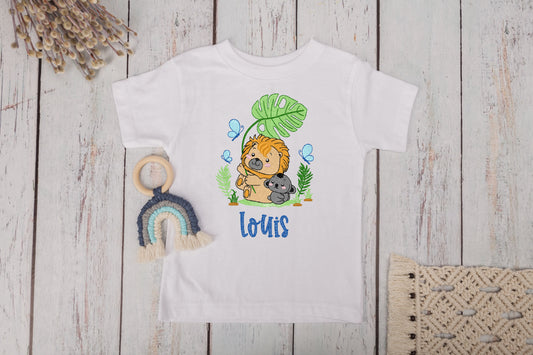 Lion and Koala Embroidery Shirt Personalized