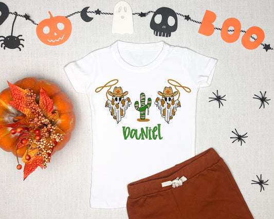 Spooky Cowboys Halloween Shirt for Kids