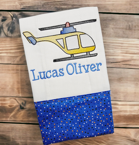 Adventure Flying Burp Cloth Personalized