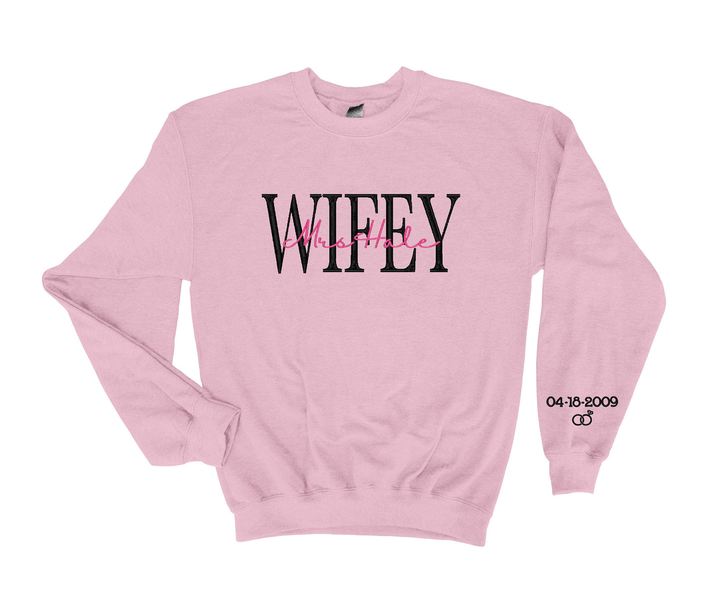Personalized WIFEY Sweatshirt, New Bride Gift