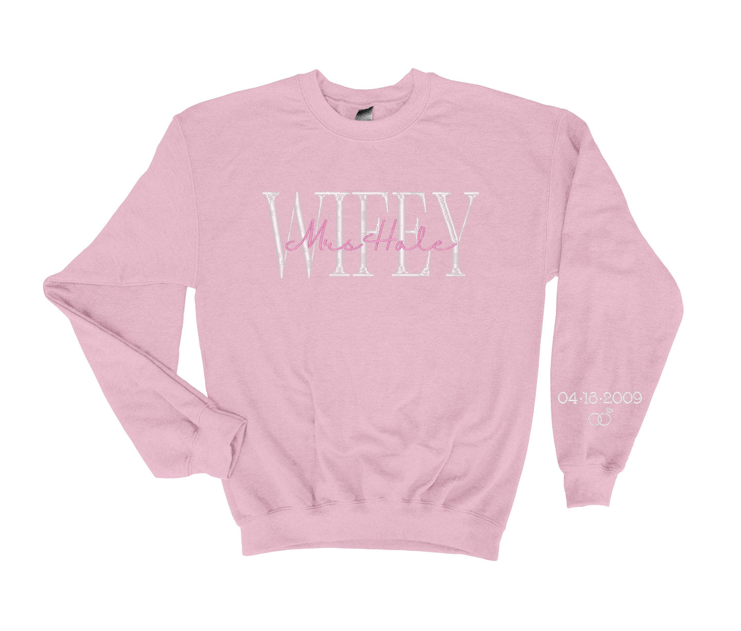 Personalized WIFEY Sweatshirt, New Bride Gift