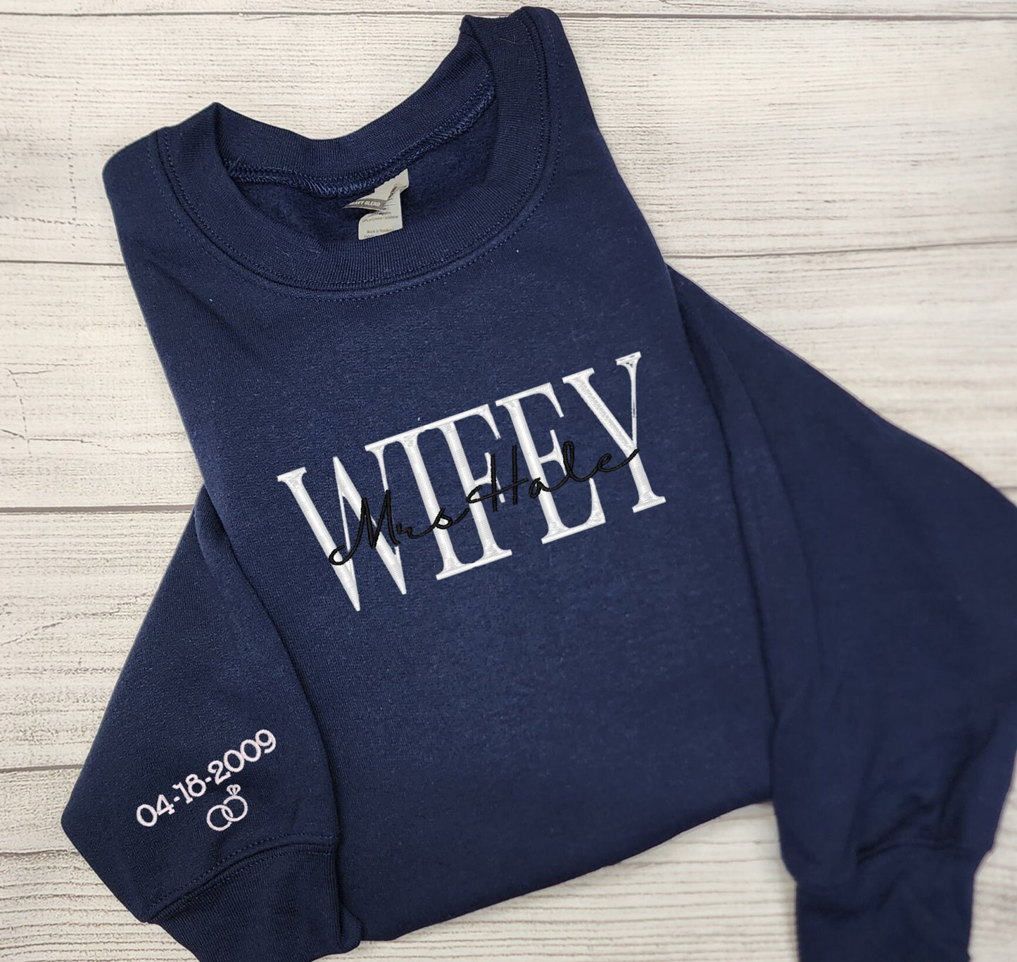 Personalized WIFEY Sweatshirt, New Bride Gift