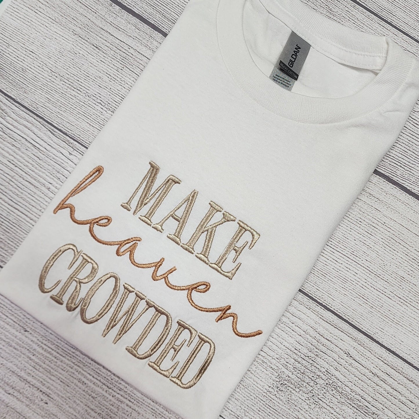 Make Heaven Crowded Embroidery Short Sleeve T-Shirt
