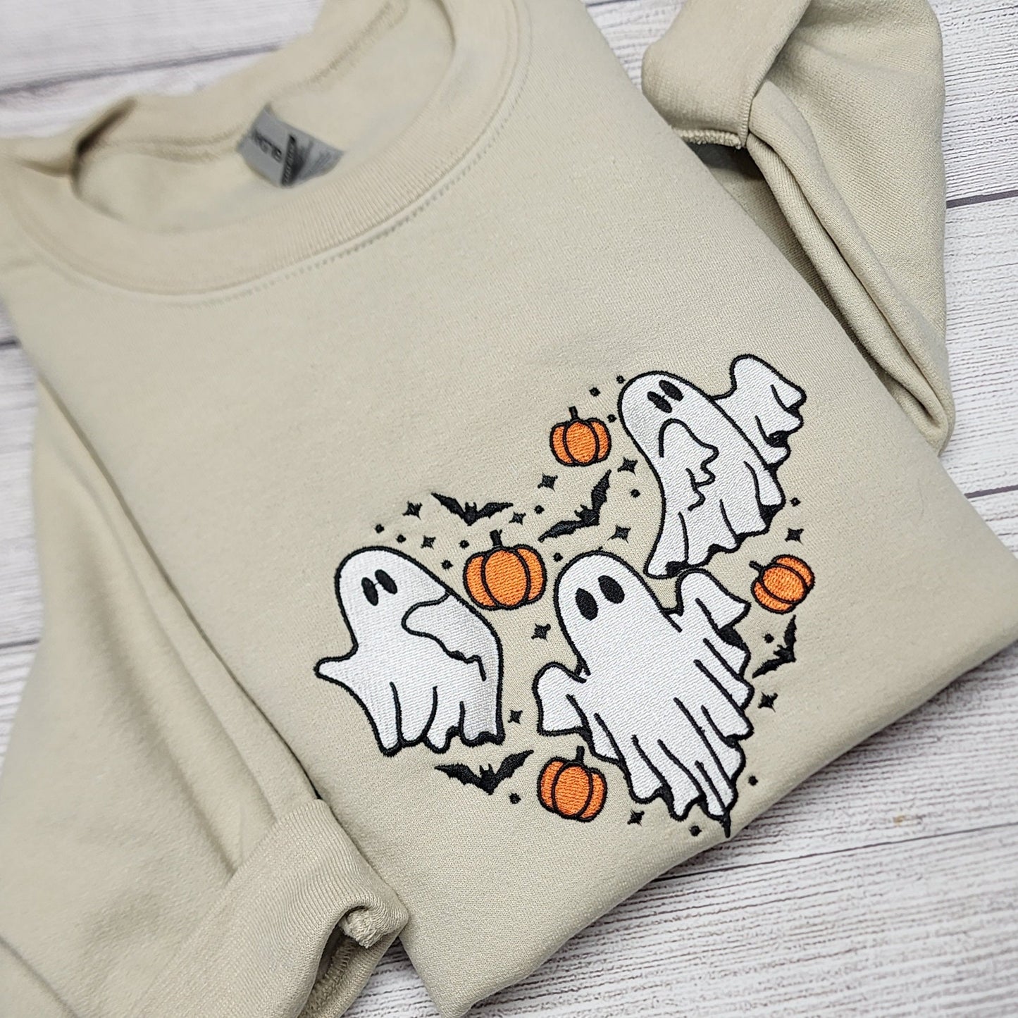 CUTE GHOSTS Halloween Embroidered Sweatshirt, Fall Sweatshirt, Ghost