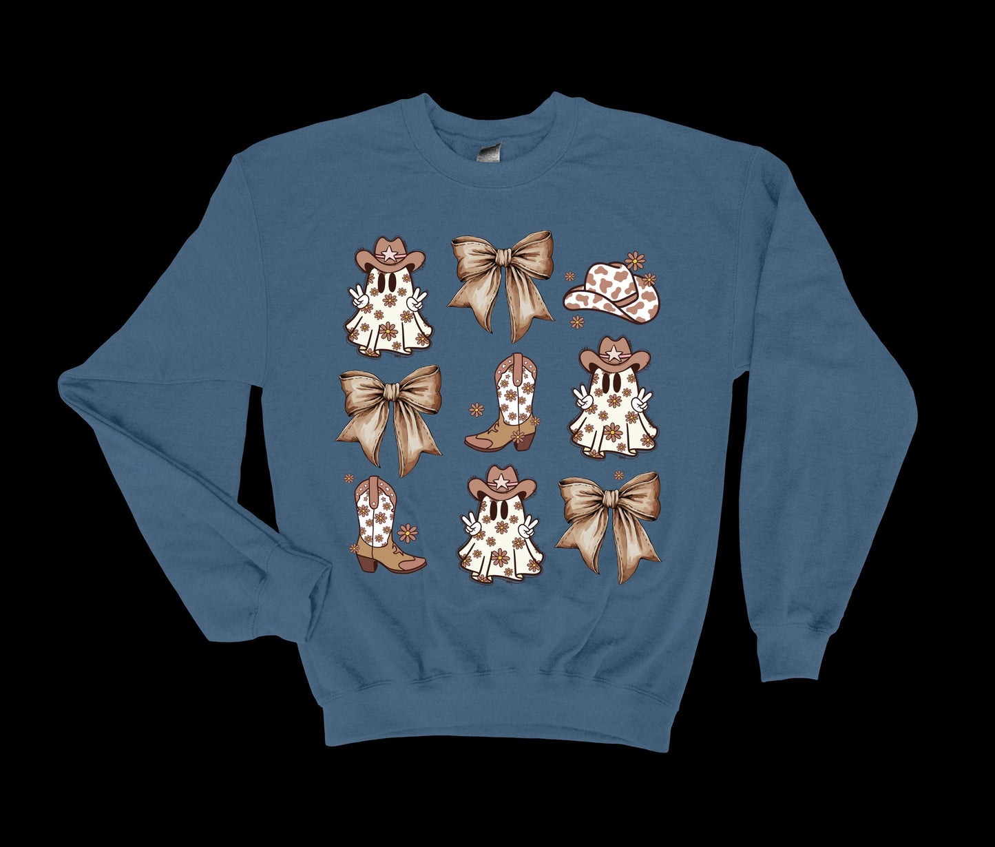 Cowgirl Ghost Coquette Halloween Sweatshirt