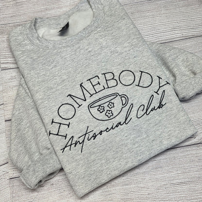 Homebody Anti Social Embroidered Sweatshirt