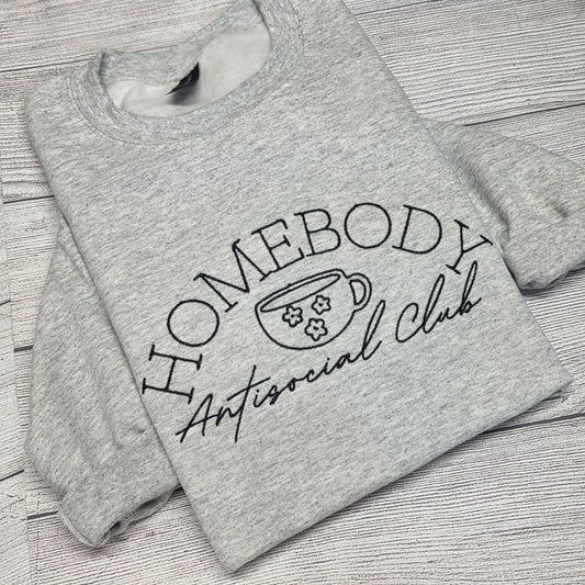Homebody Anti Social Embroidered Sweatshirt