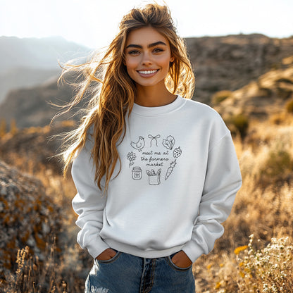 Meet Me at the Farmers Market Embroidered Sweatshirt