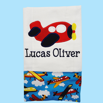 Airplane Burp Cloth Personalized