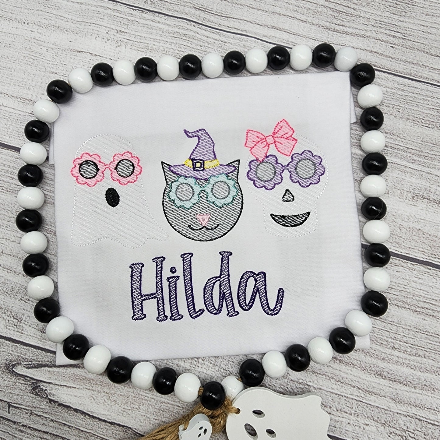 Spooky Groovy Personalized Halloween Shirt for Girls