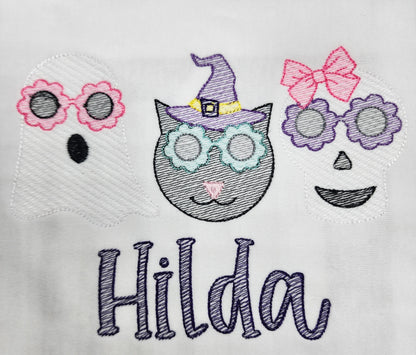 Spooky Groovy Personalized Halloween Shirt for Girls