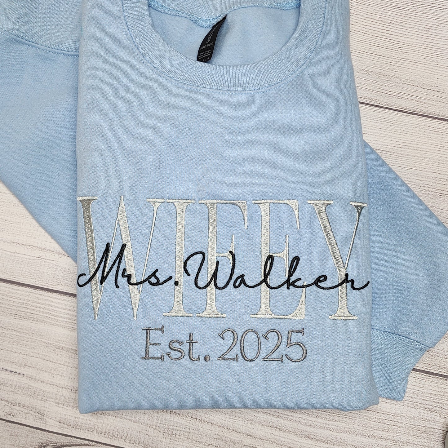 Personalized WIFEY Sweatshirt, New Bride Gift