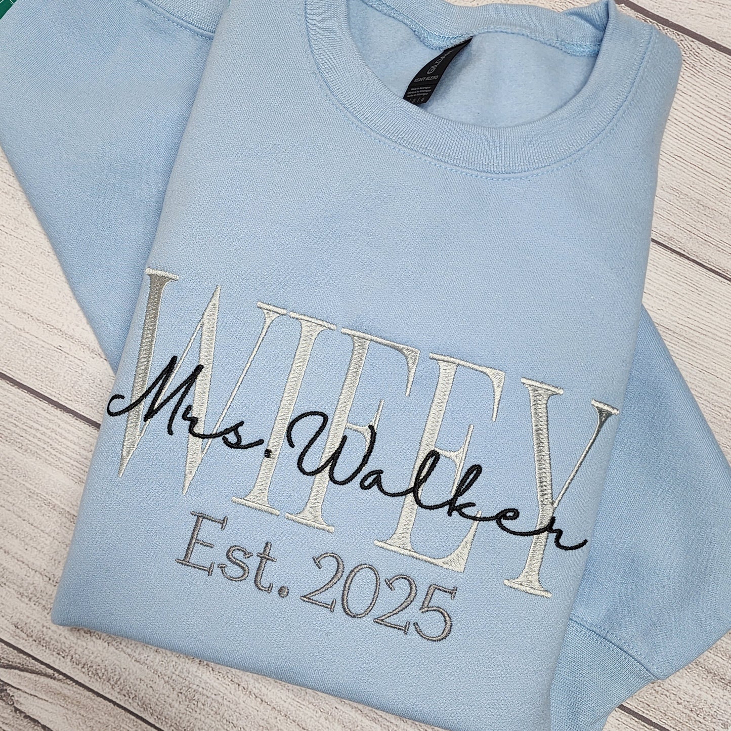 Personalized WIFEY Sweatshirt, New Bride Gift