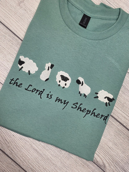 The Lord is my Shepherd Embroidered T-shirt