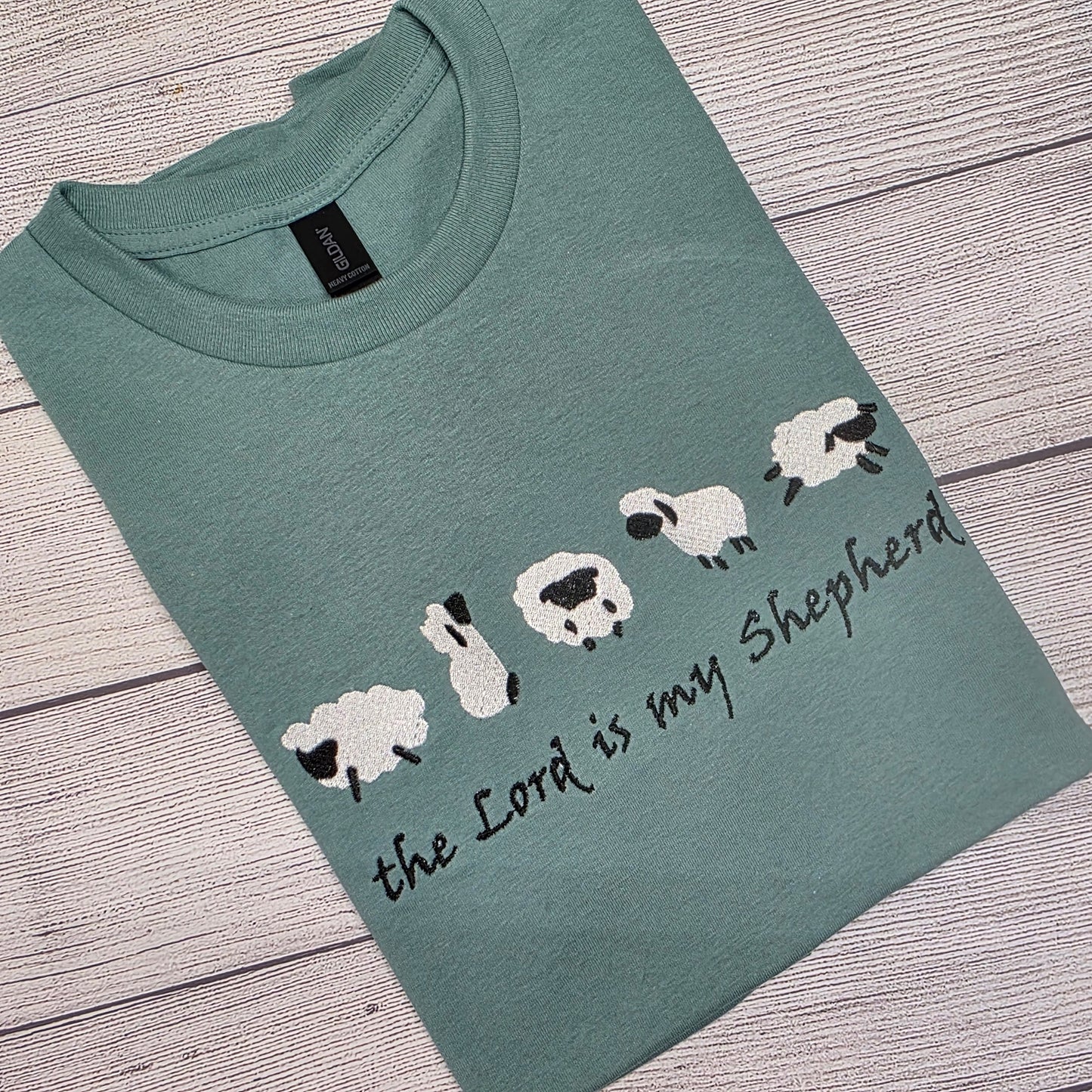 The Lord is my Shepherd Embroidered T-shirt