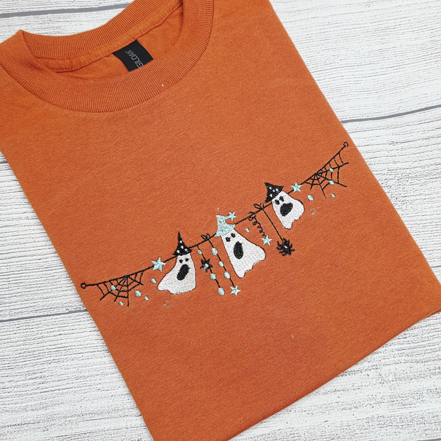 Ghost Halloween Embroidered T-Shirt