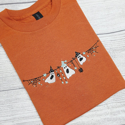 Ghost Halloween Embroidered T-Shirt