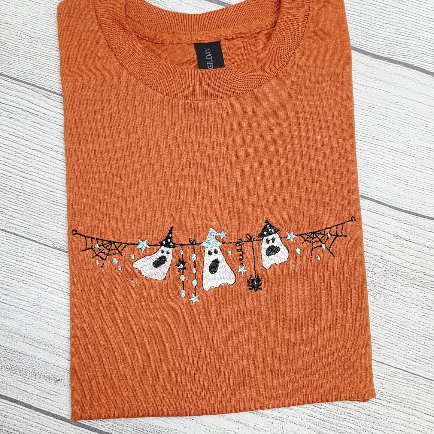 Ghost Halloween Embroidered T-Shirt