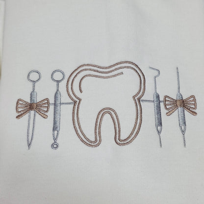 Dentist Embroidered Sweatshirt, Dental Icons Sweatshirt