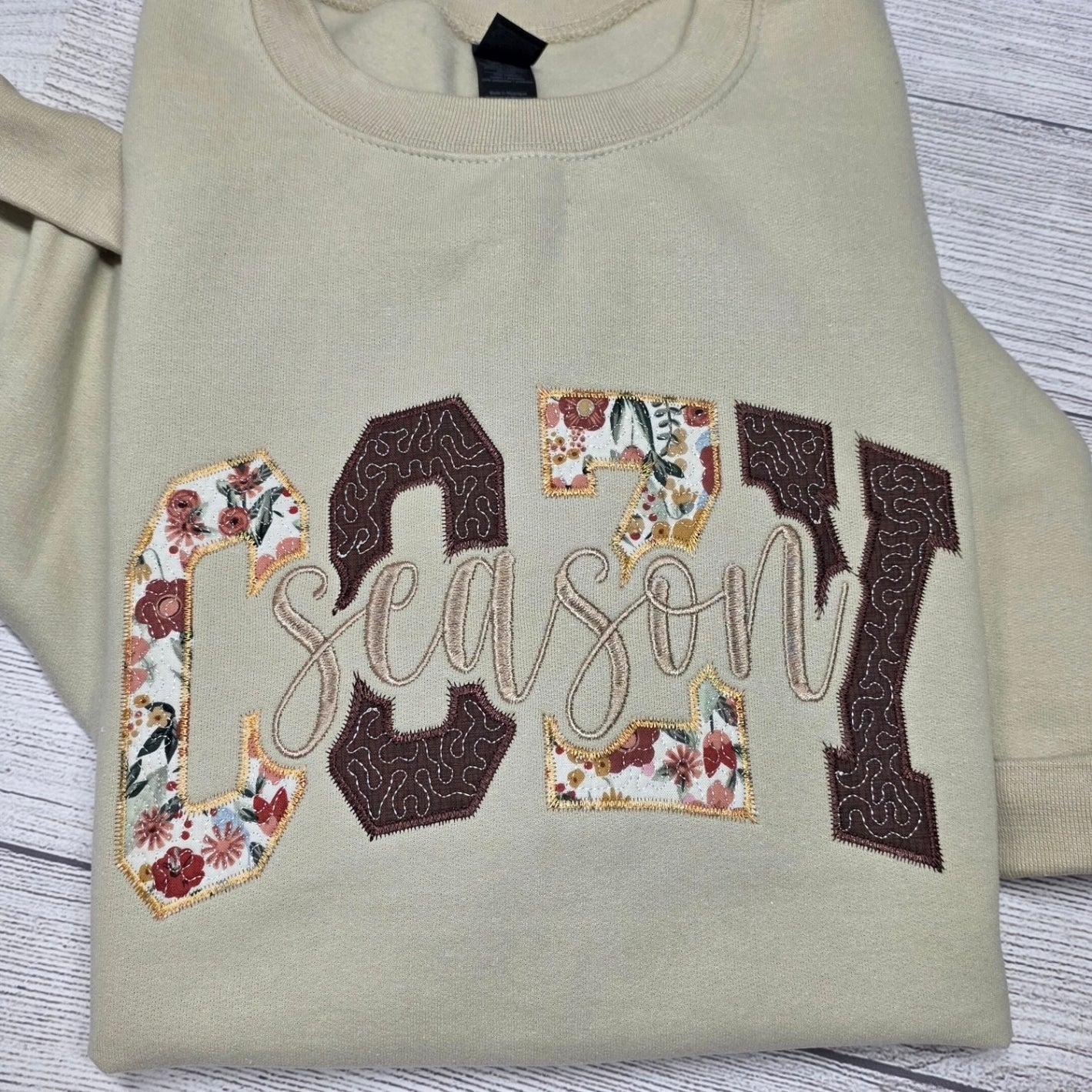 COZY Season Quilted Embroidered Sweatshirt, Fall Sweatshirt