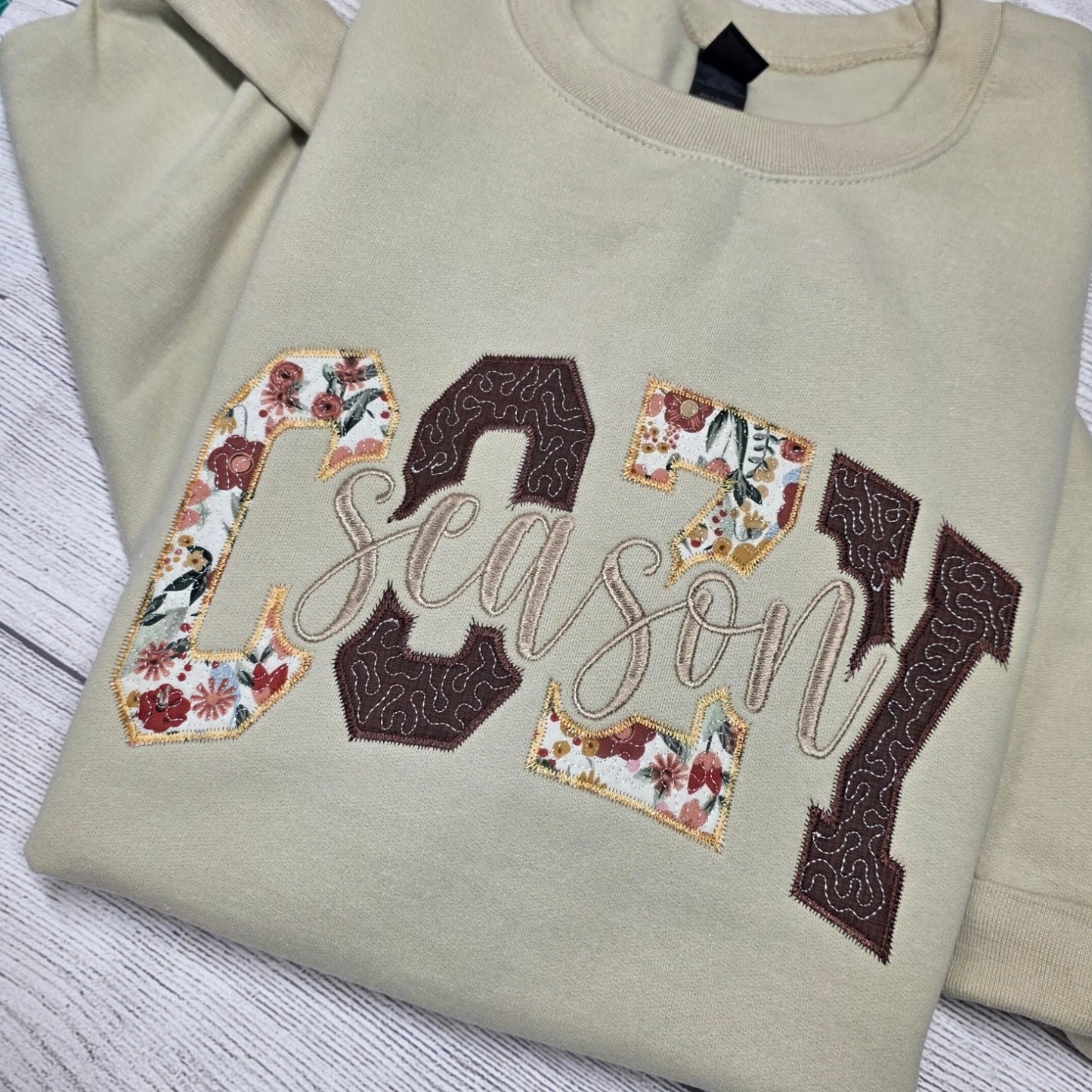 COZY Season Quilted Embroidered Sweatshirt, Fall Sweatshirt