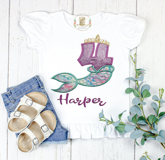 Mermaid Birthday Shirt Personalized