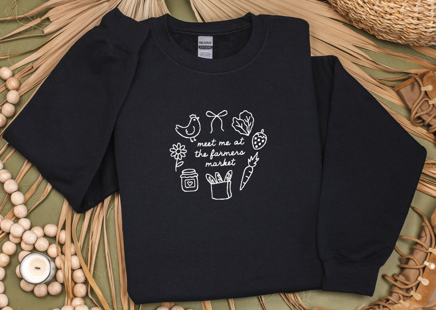 Meet Me at the Farmers Market Embroidered Sweatshirt