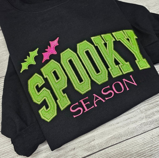 Spooky Season Embroidered Halloween Sweatshirt