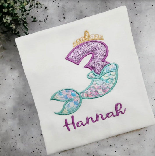 Mermaid Birthday Shirt Personalized