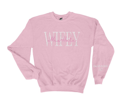 Personalized WIFEY Sweatshirt, New Bride Gift