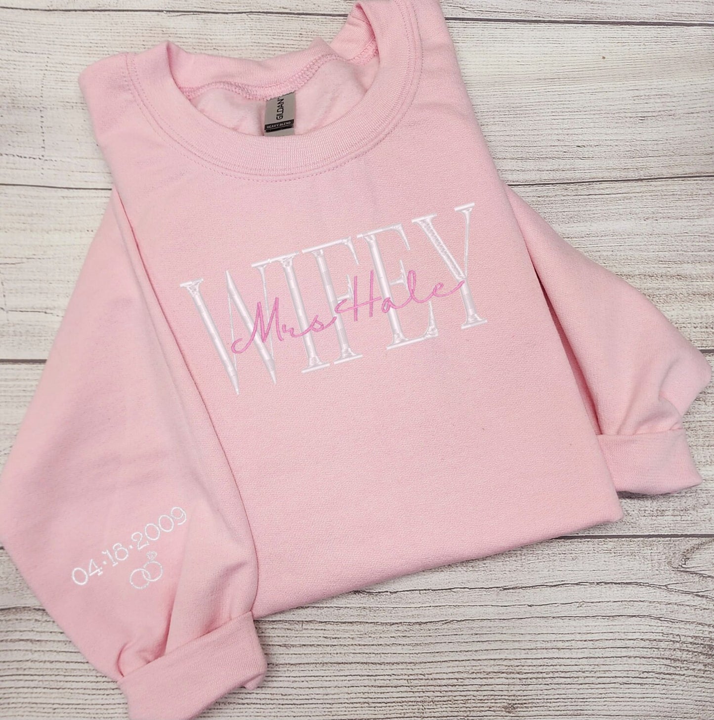 Personalized WIFEY Sweatshirt, New Bride Gift