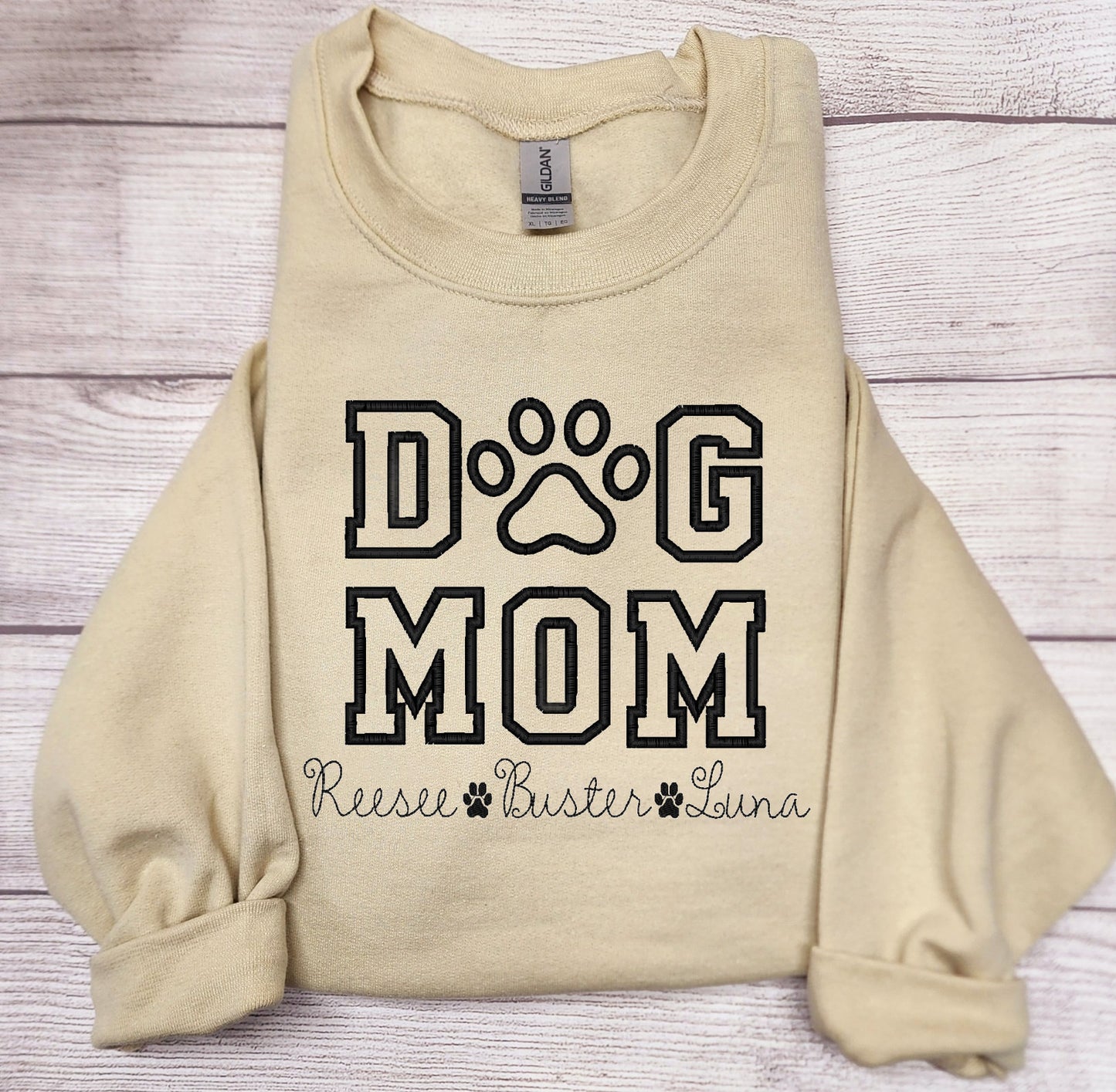 Personalized DOG MOM Sweatshirt Embroidered