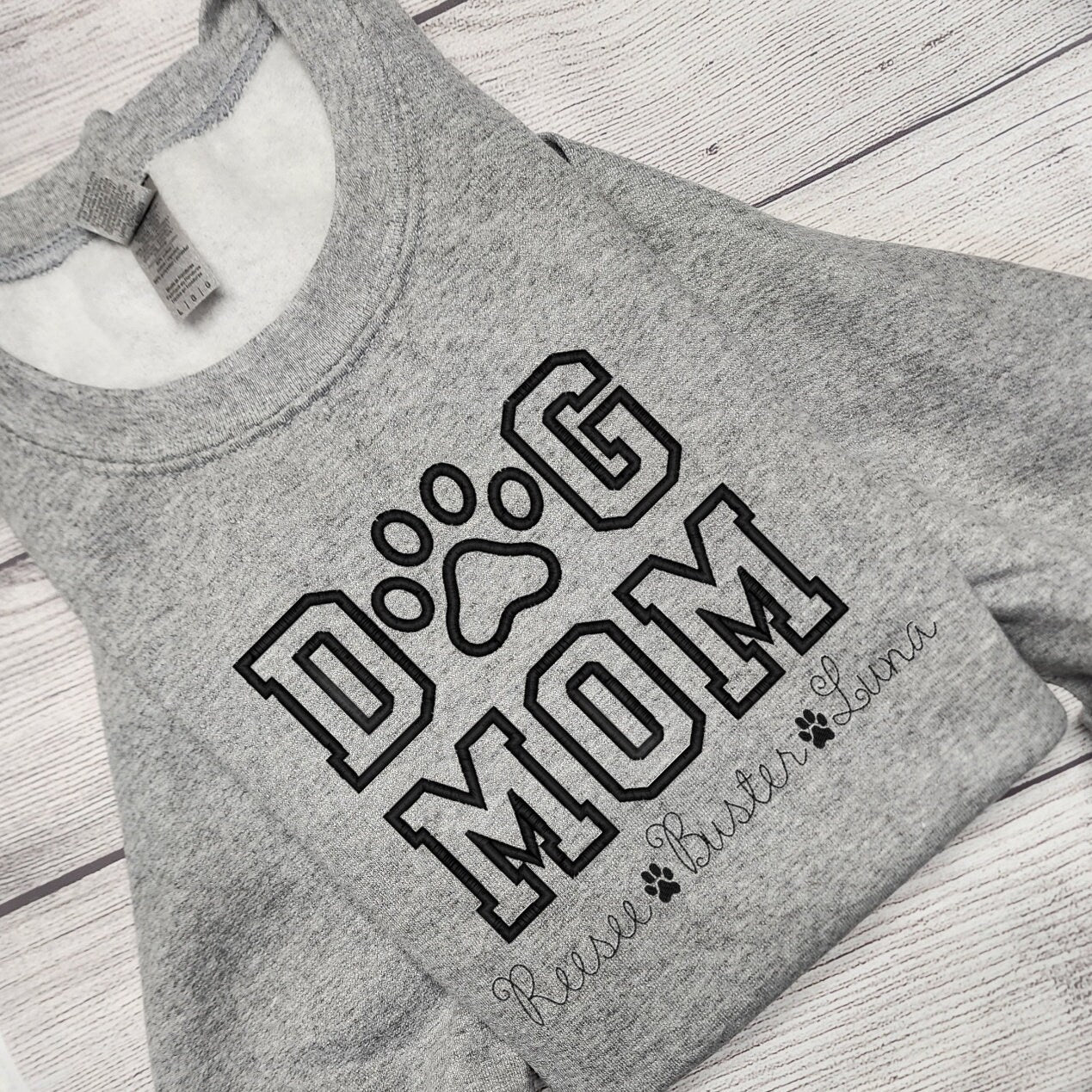Personalized DOG MOM Sweatshirt Embroidered