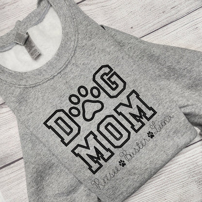 Personalized DOG MOM Sweatshirt Embroidered
