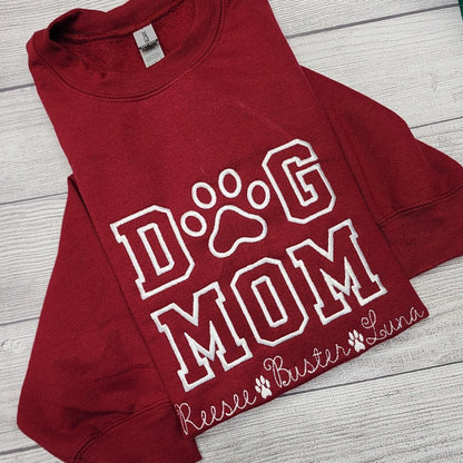 Personalized DOG MOM Sweatshirt Embroidered