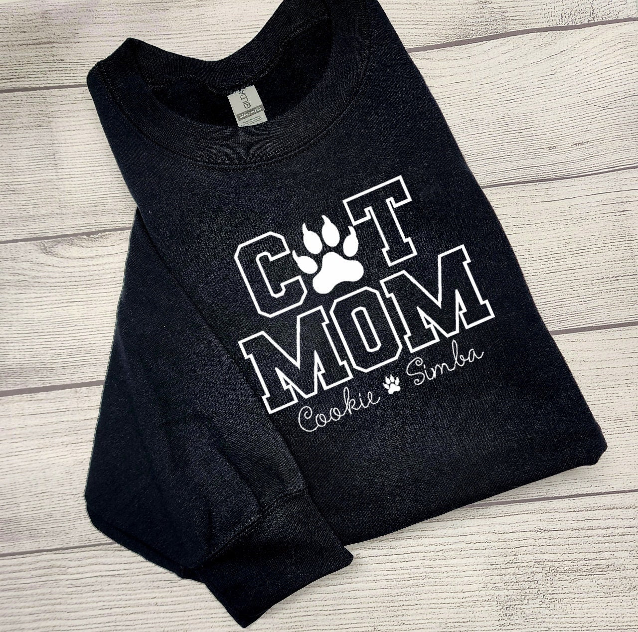 Personalized CAT MOM Sweatshirt Embroidered