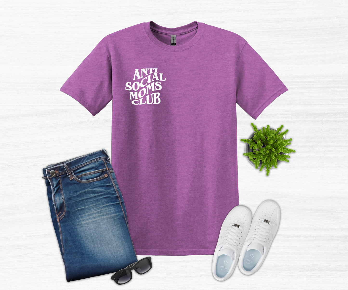 Anti Social Moms Club T-Shirt Embroidered