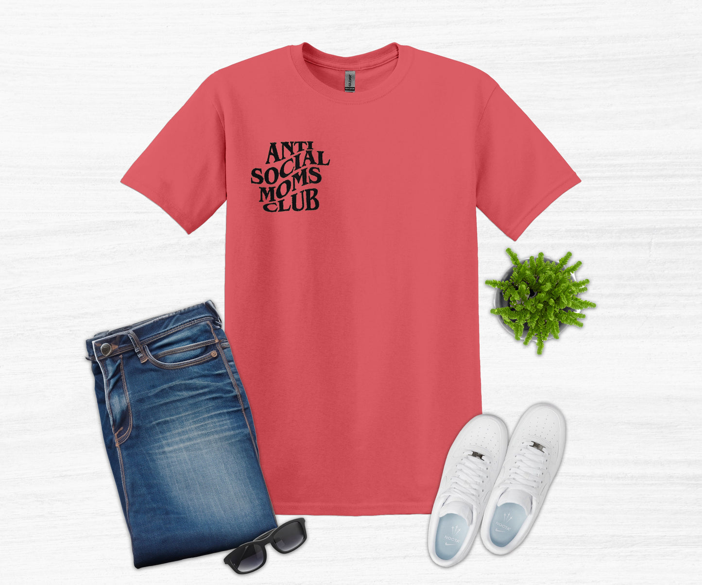 Anti Social Moms Club T-Shirt Embroidered
